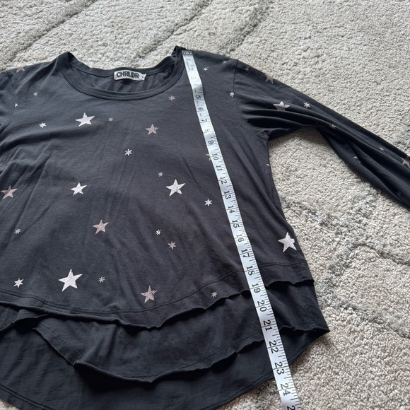 CHRLDR Star Print top Long Sleeve Tee pima cotton star print medium - Picture 5 of 8